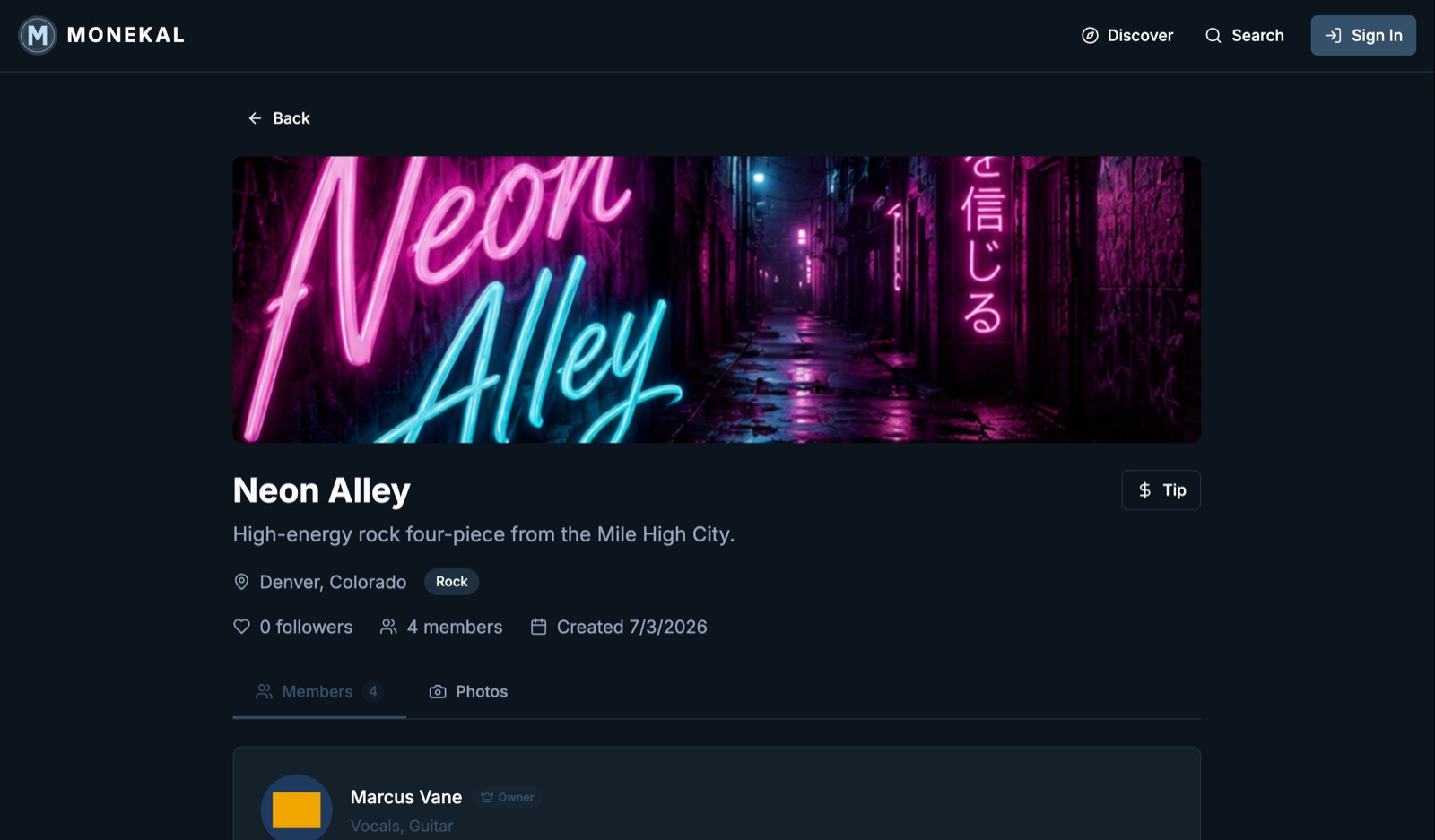Monekal: a band page